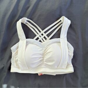 White Athleisure Sports Bra Top